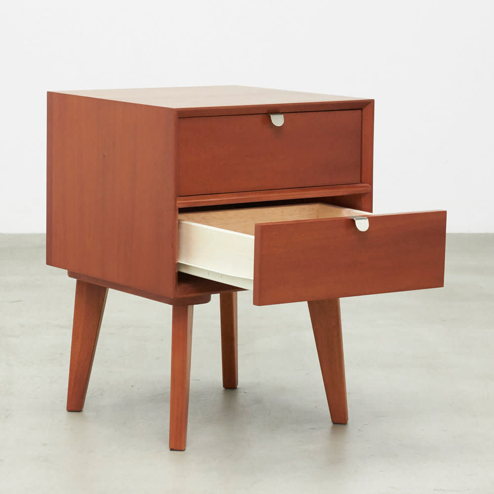 北欧ヴィンテージ風Vカットデザイン サイドテーブル・サイドチェスト