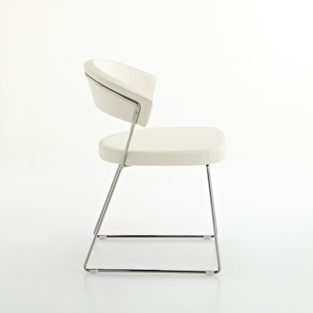 New York ニューヨーク 革張りダイニングチェア 同色2脚組［Connubia