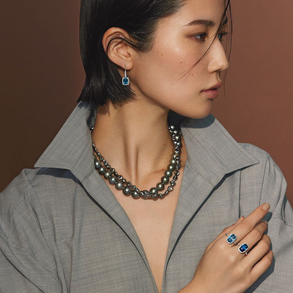 黒蝶ケシバロックパール グラデーションネックレス 通販 - ディノス