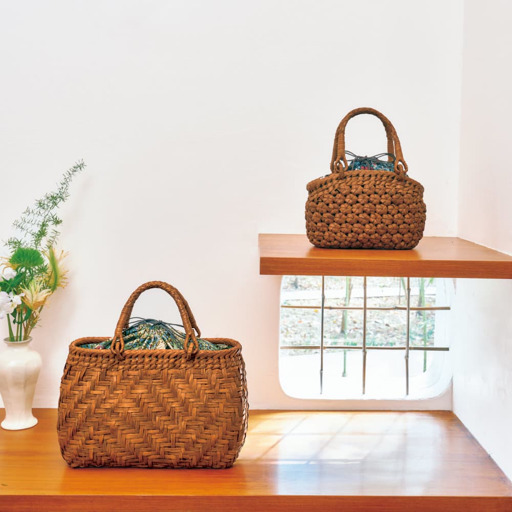 Fabric by ベストオブモリス山葡萄のかごバッグ【六角花編みラウンド