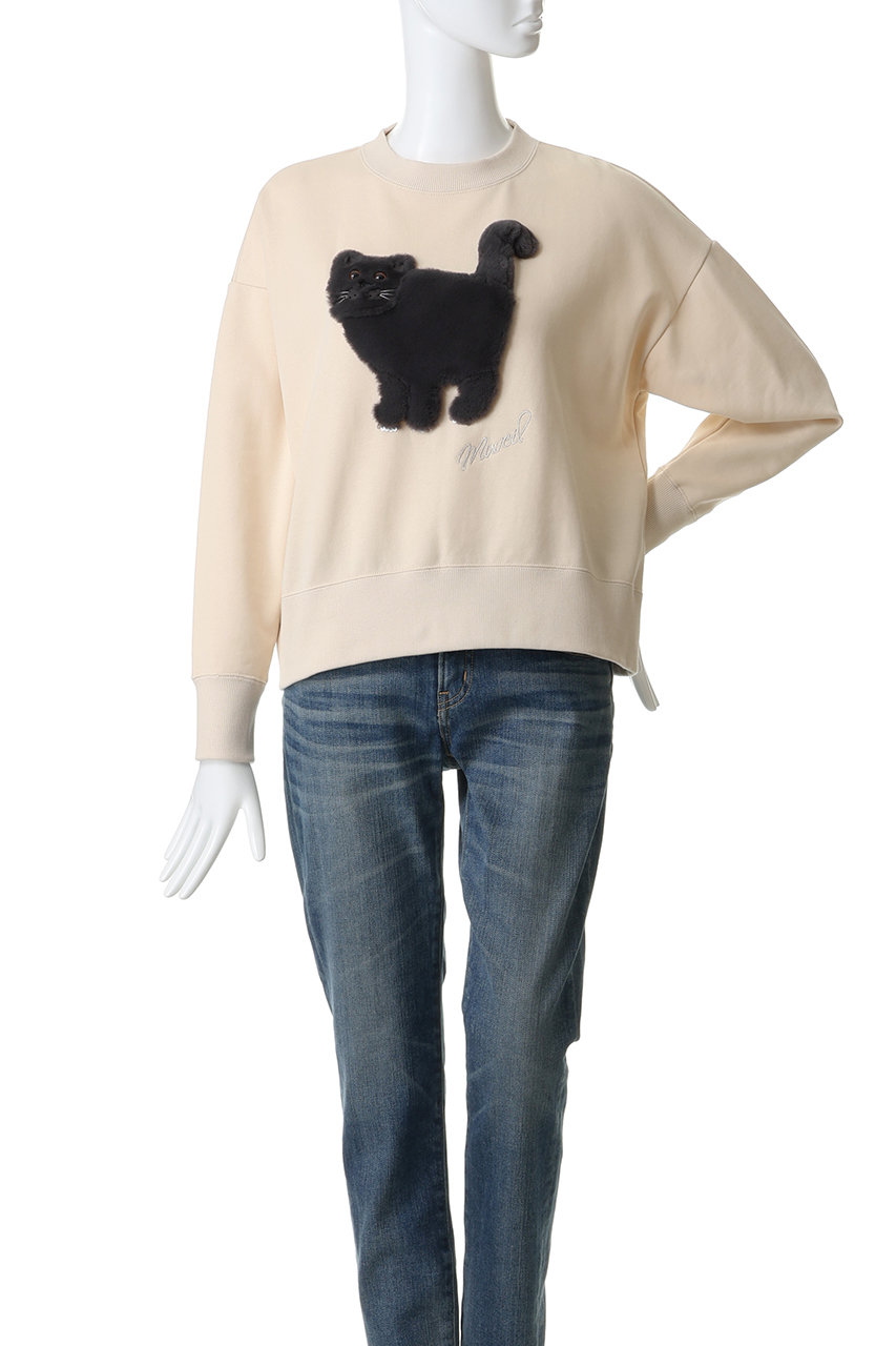 MUVEIL(ミュベール)｜ネコ裏毛裏毛プルオーバー/ベージュ の通販