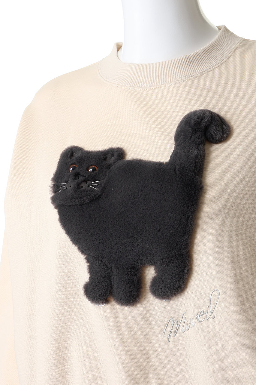 MUVEIL(ミュベール)｜ネコ裏毛裏毛プルオーバー/ベージュ の通販