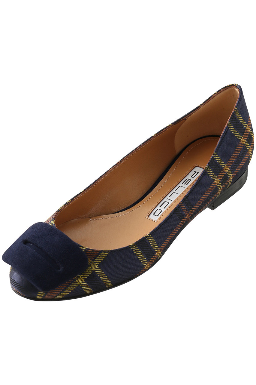 PELLICO(ペリーコ)｜GOLD チェック柄フラットシューズ/ネイビー