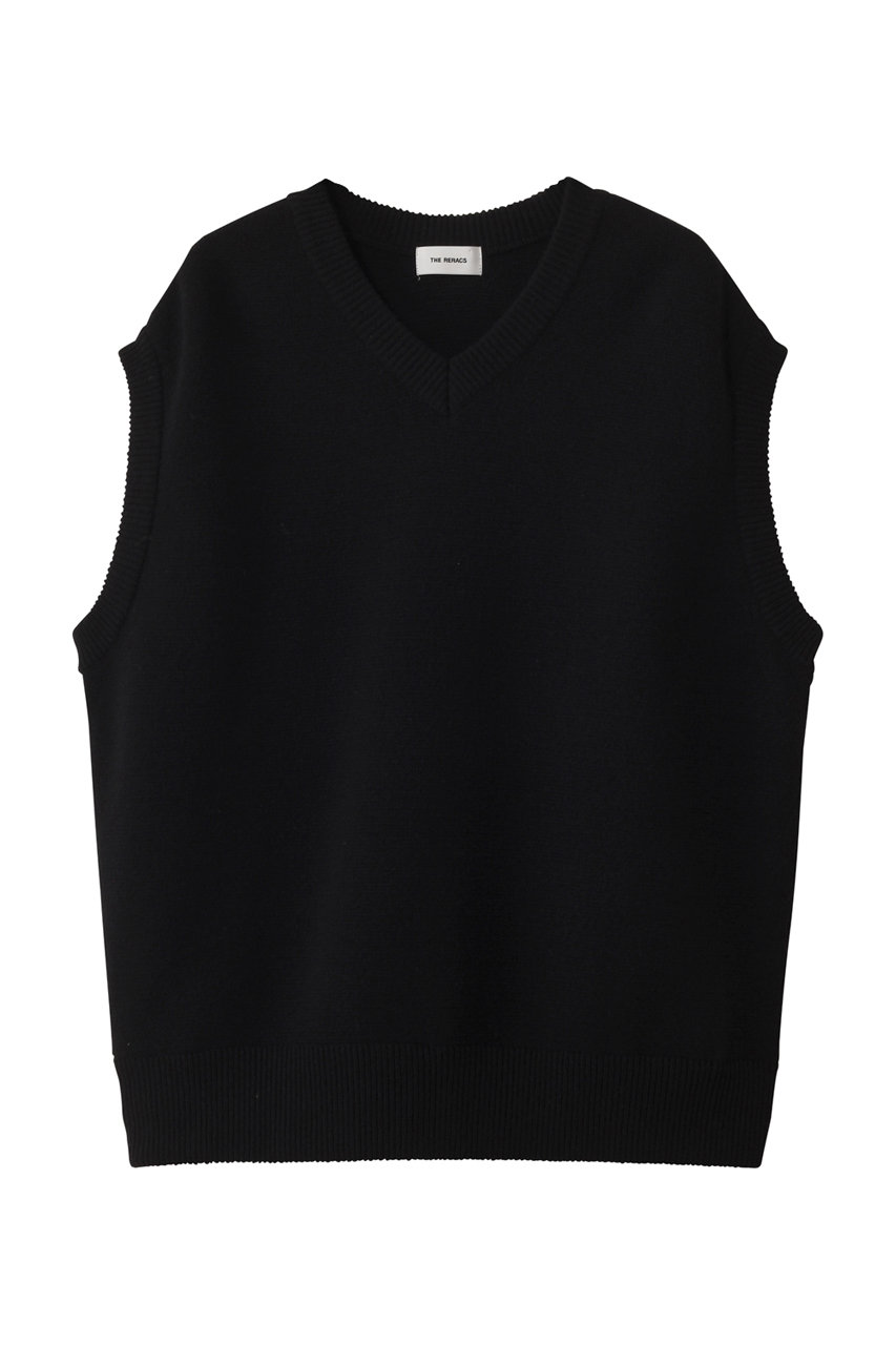 THE RERACS(ザ・リラクス)｜Vネックニットベスト/ブラック の通販