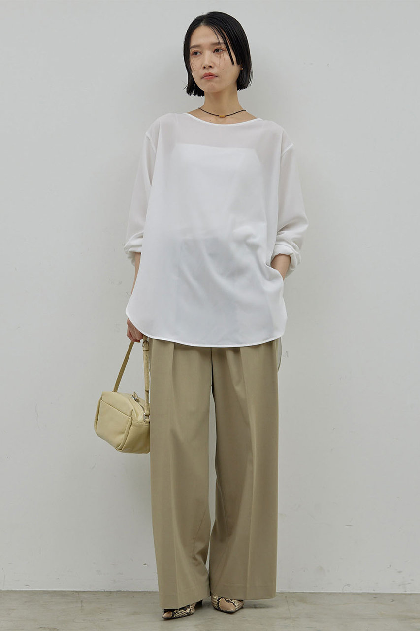 GALLARDAGALANTE(ガリャルダガランテ)｜ラウンドブラウスTee/ホワイト