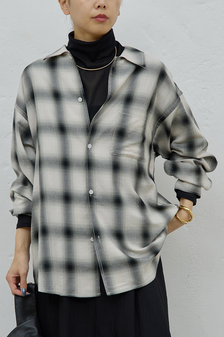 GALLARDAGALANTE(ガリャルダガランテ)｜オンブレチェックシャツ/グレー