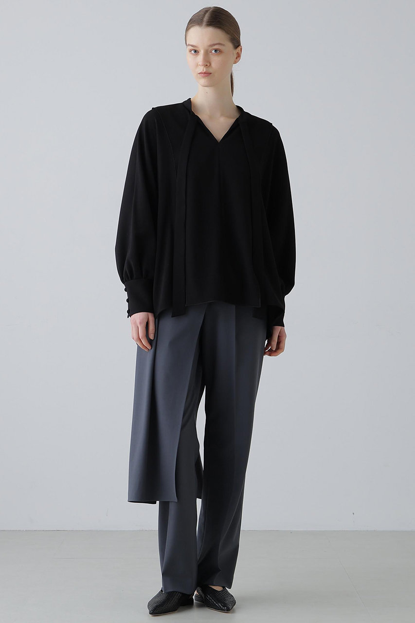 ADORE(アドーア)｜バックサテンジョーゼットブラウス/ブラック の通販