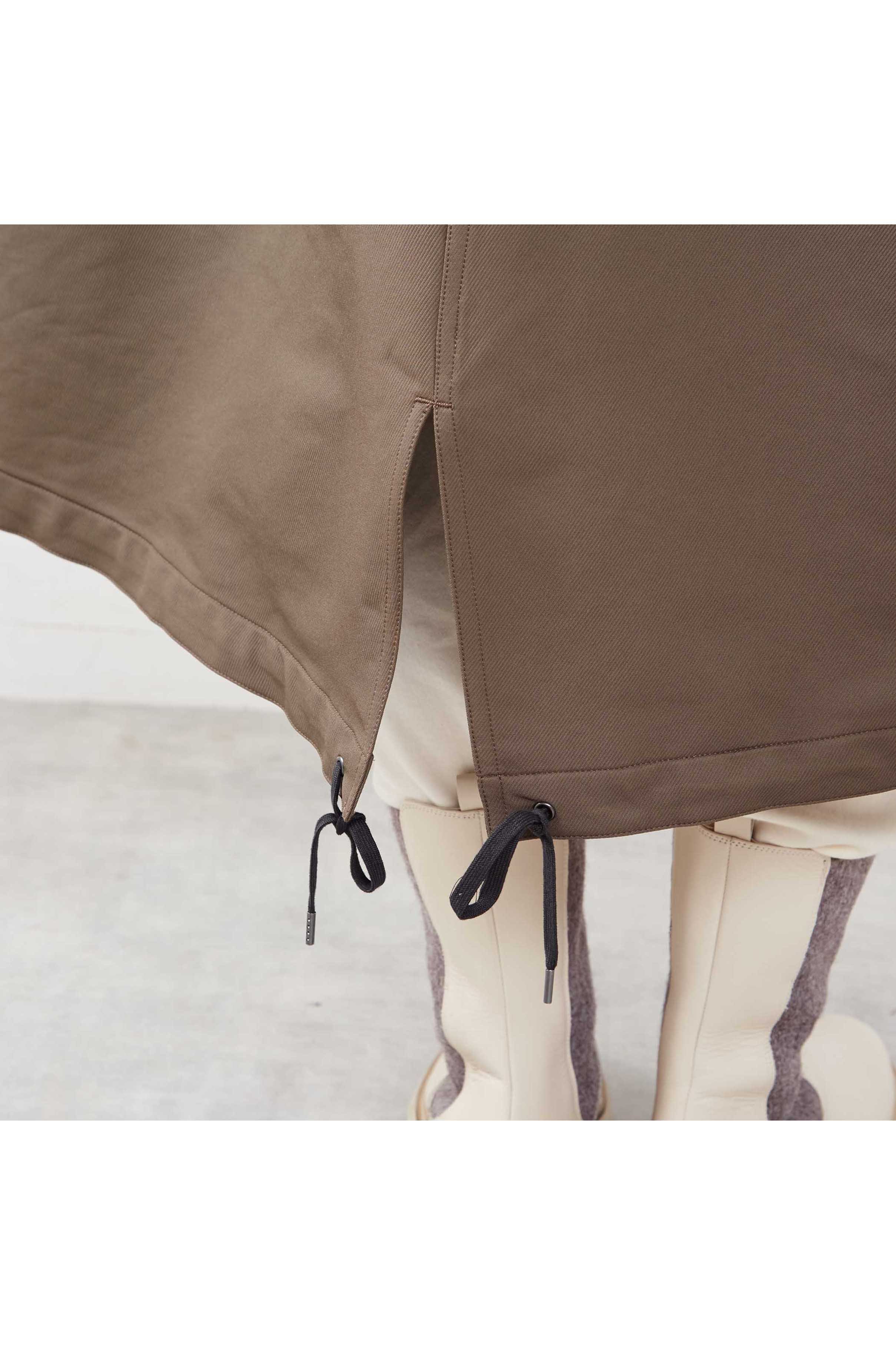 PLAIN PEOPLE(プレインピープル)｜裏起毛モッズ風コート/ダークカーキ