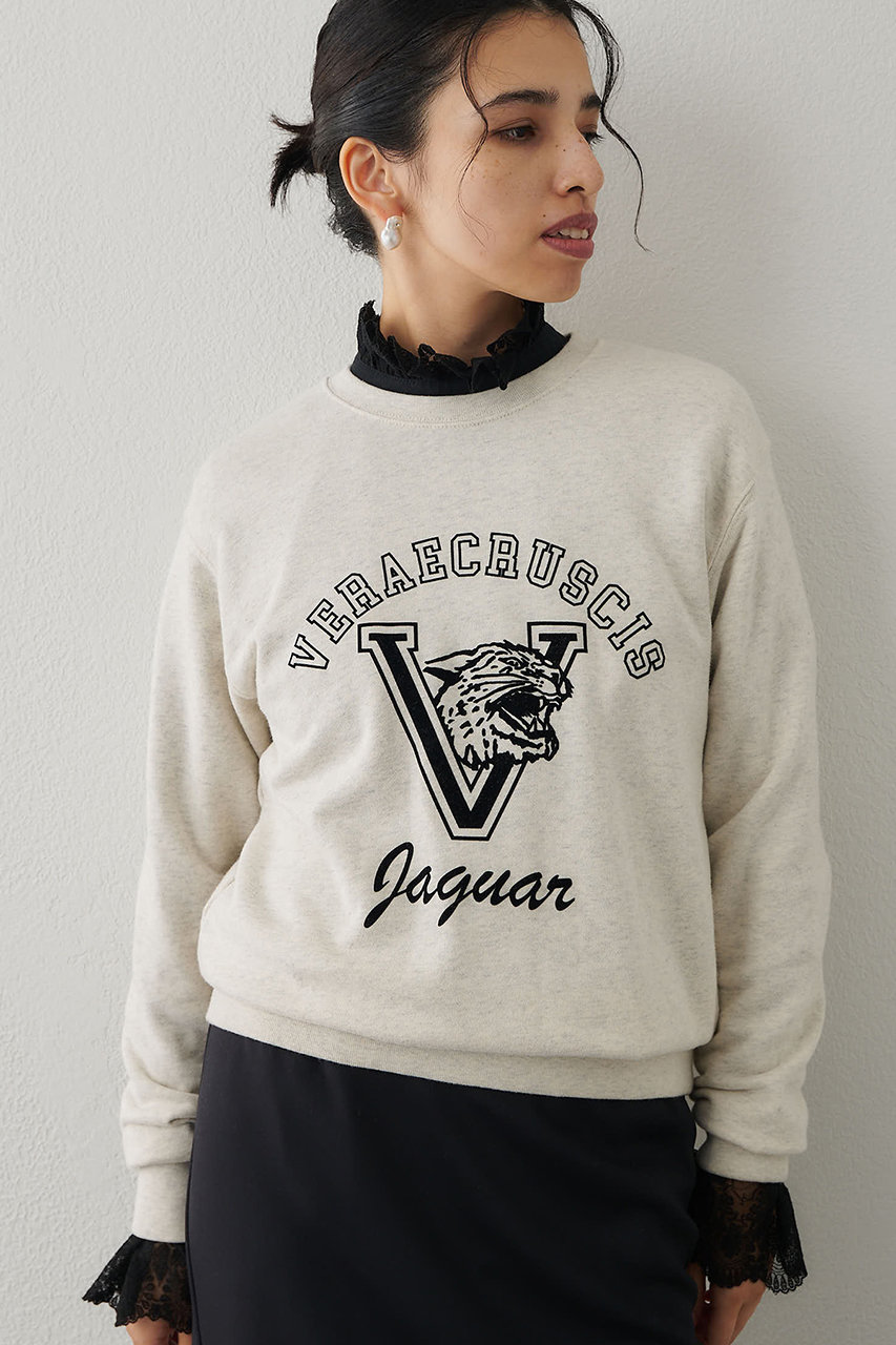 Whim Gazette(ウィム ガゼット)｜ロゴフロッキー裏毛/ライトベージュ