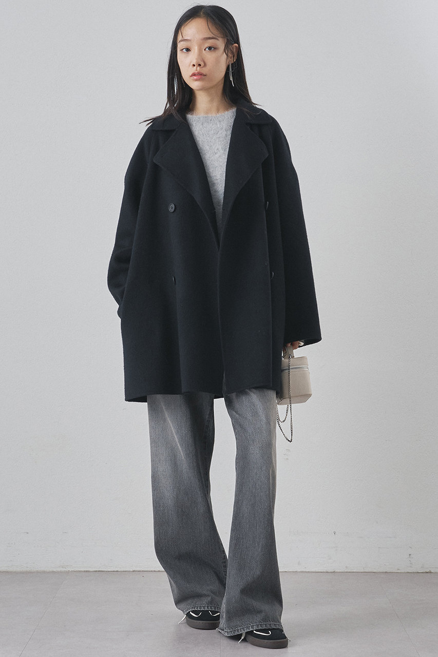 Whim Gazette(ウィム ガゼット)｜リバーPコート/ブラック の通販