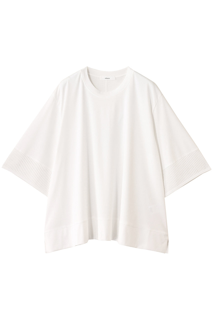 ebure(エブール)｜ハイゲージスムース フレアTシャツ/ホワイト の通販