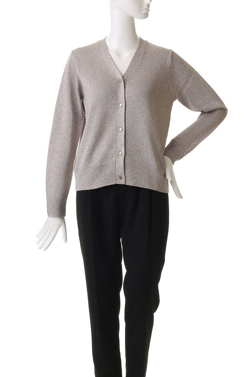 ebure(エブール)｜ブライトラメリリヤーン Vネックニットカーディガン