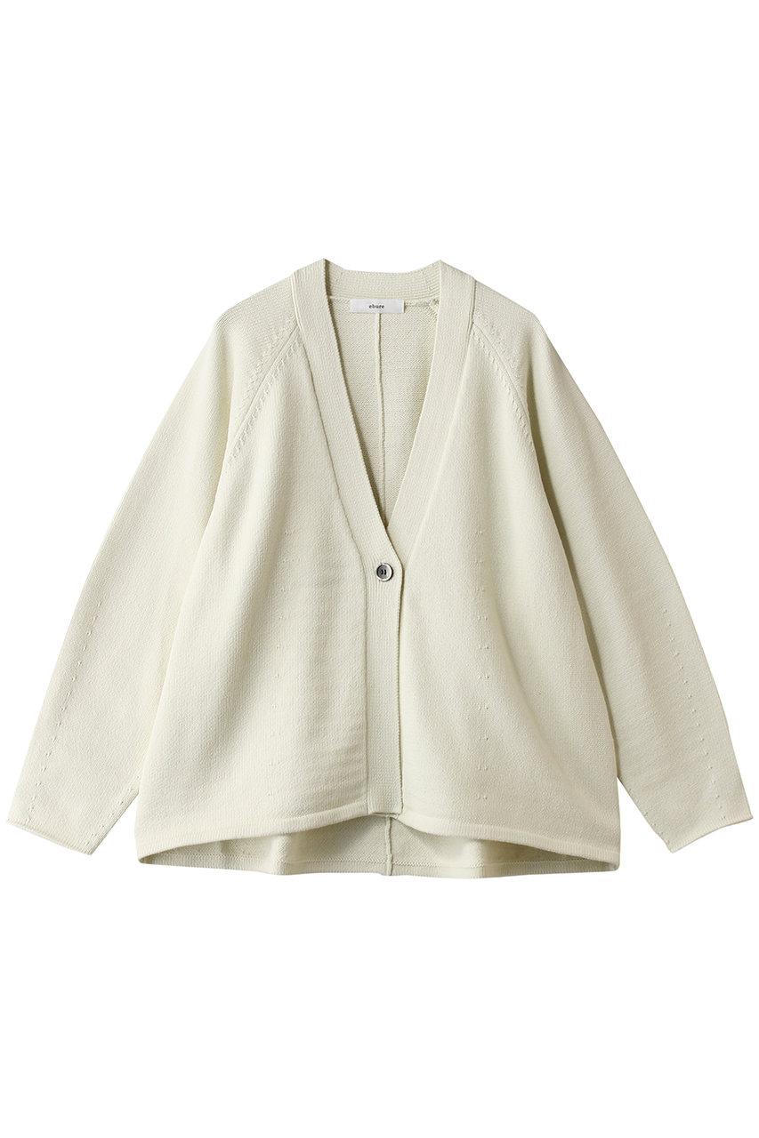 ebure(エブール)｜コットンナイロンミドルゲージニット Vネック