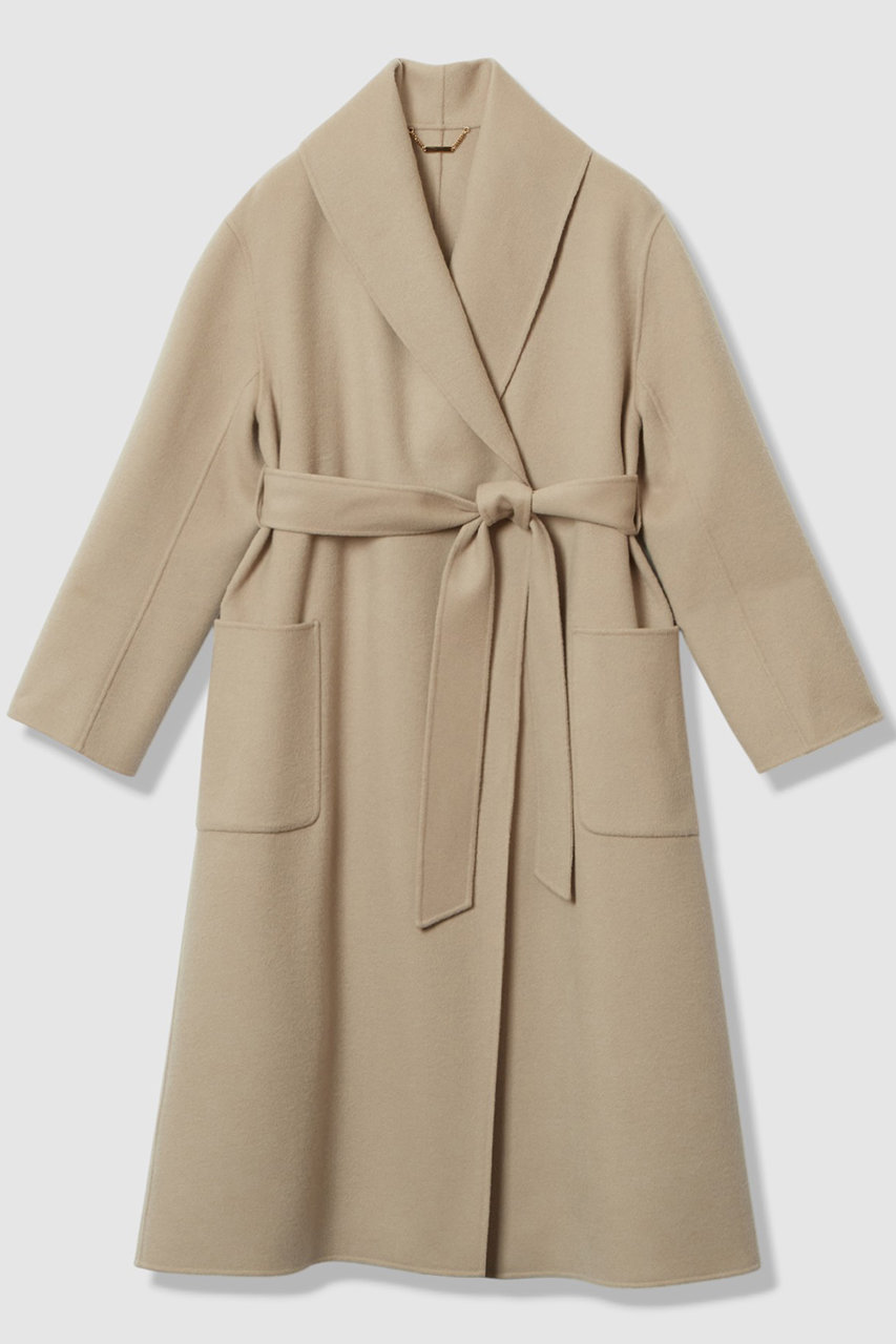 allureville(アルアバイル)｜カシミヤ混リバーショールコート/ベージュ