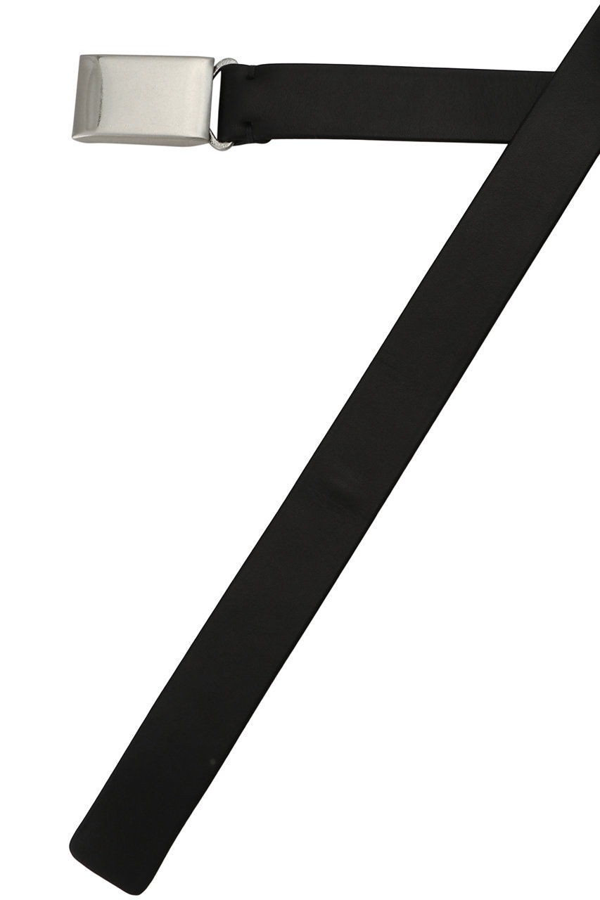 YLEVE(イレーヴ)｜レザー バックルド ベルト/ブラック/シルバー の通販