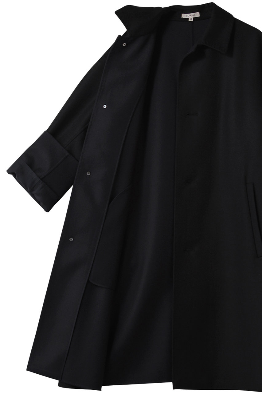 BLAMINK(ブラミンク)｜ダブルフェイスレギュラーカラーコート/ブラック