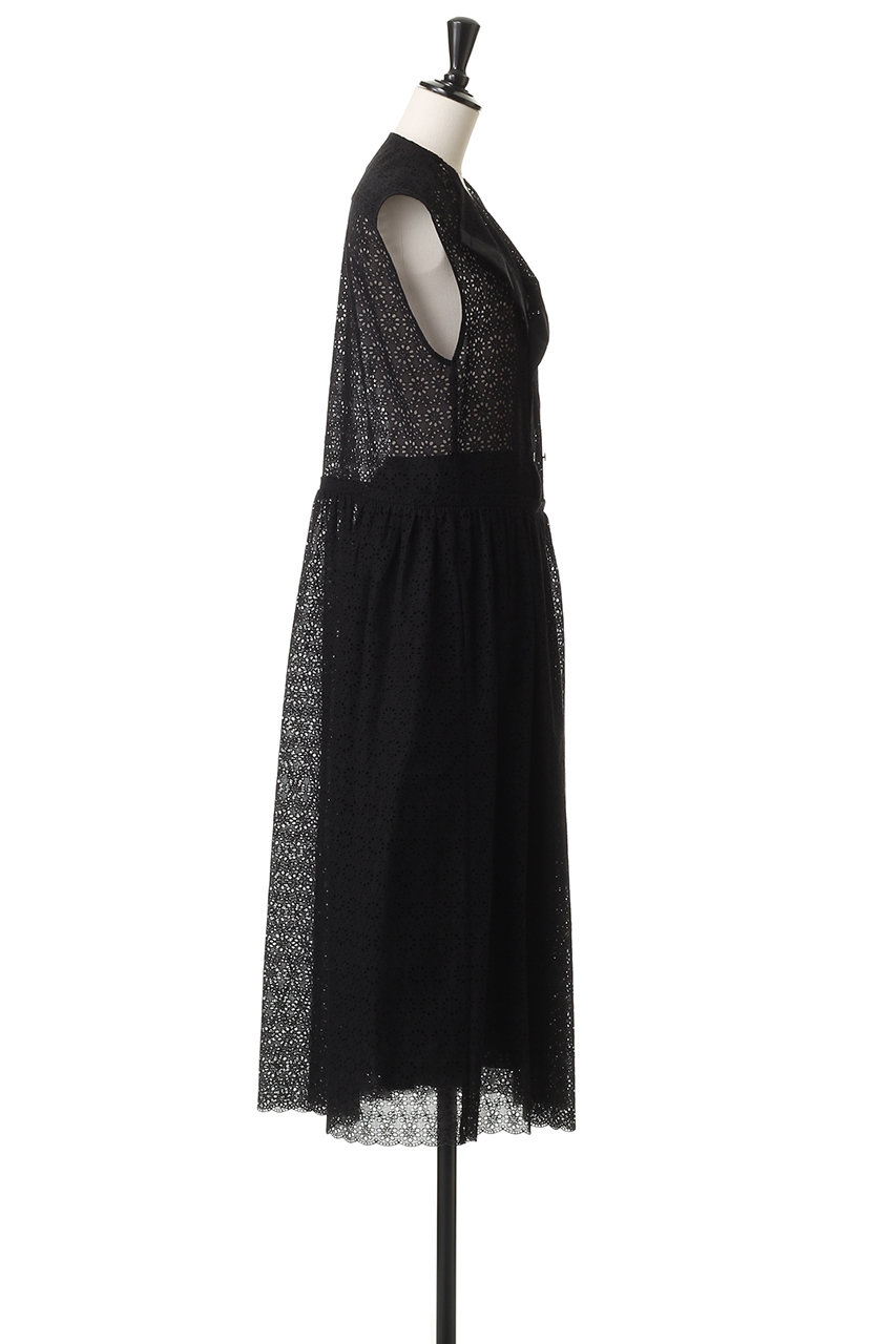 BLAMINK(ブラミンク)｜エンブロノースリーブワンピース/ブラック の