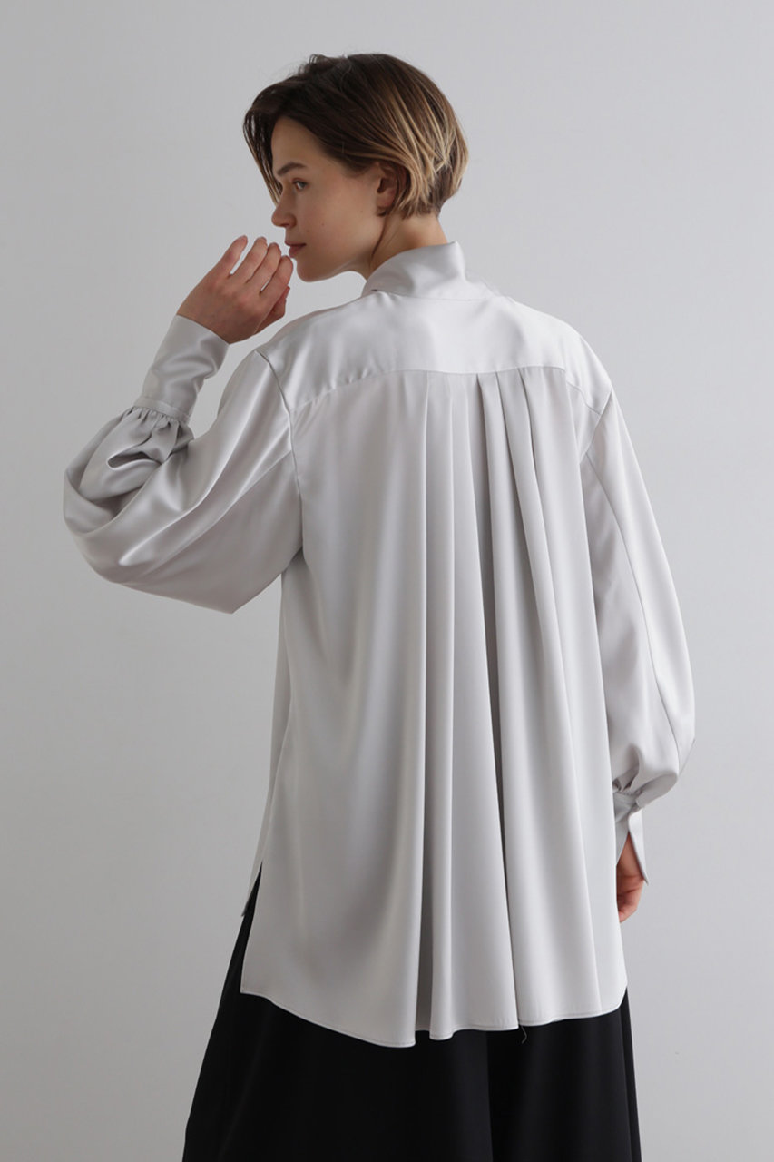 LE PHIL(ル フィル)｜クラシックサテンブラウス/グレー の通販