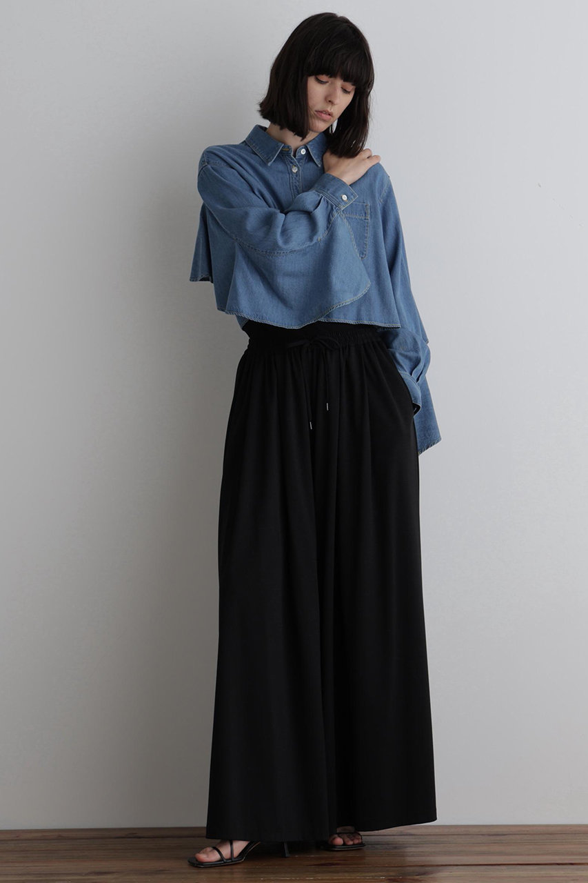 LE PHIL ネイビーブラウス 2WAYツイルロングスリーブブラウス | LE