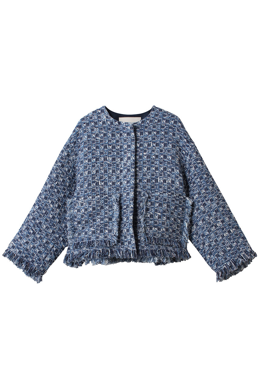 DEPAREILLE(デパリエ)｜デニムツイードジャケット/ブルー の通販