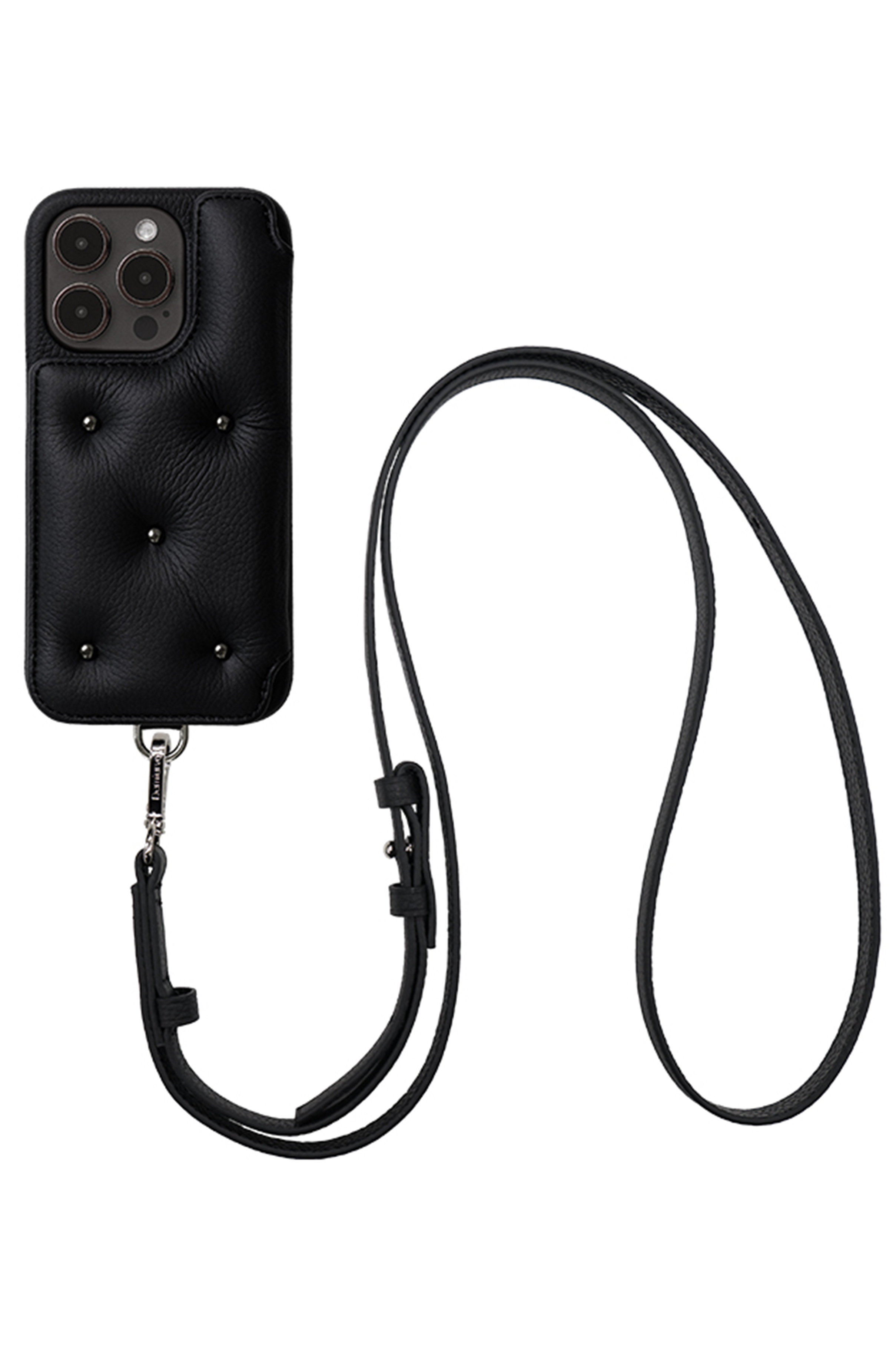 DEMIU(デミュウ)｜iPhone15 BALLON CINQ/ブラック×ブラックスタッズ の