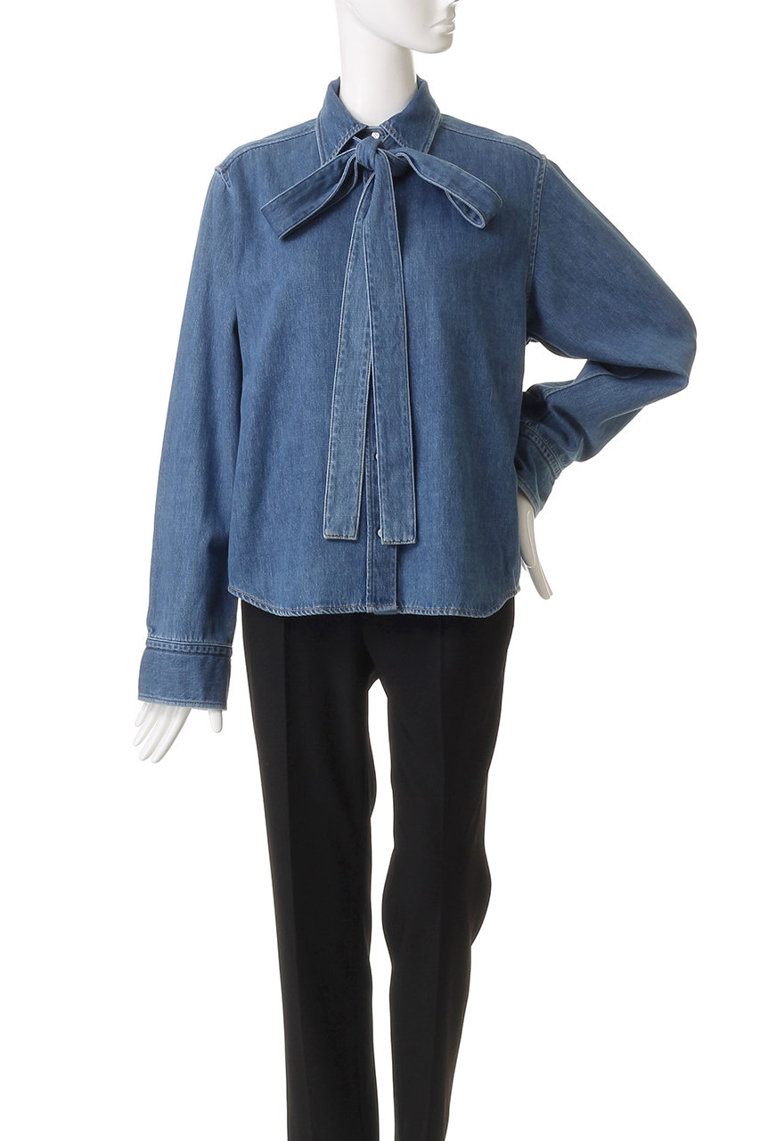 BEIGE，(ベイジ，)｜MARKEL/ボウタイ付きシャツカラーデニムシャツ/L