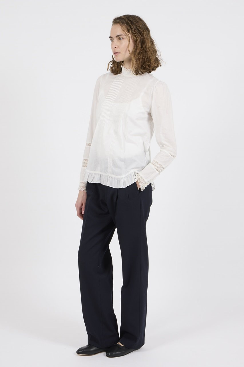 Col Pierrot(コル ピエロ)｜フランス製レースブラウス/ホワイト の通販