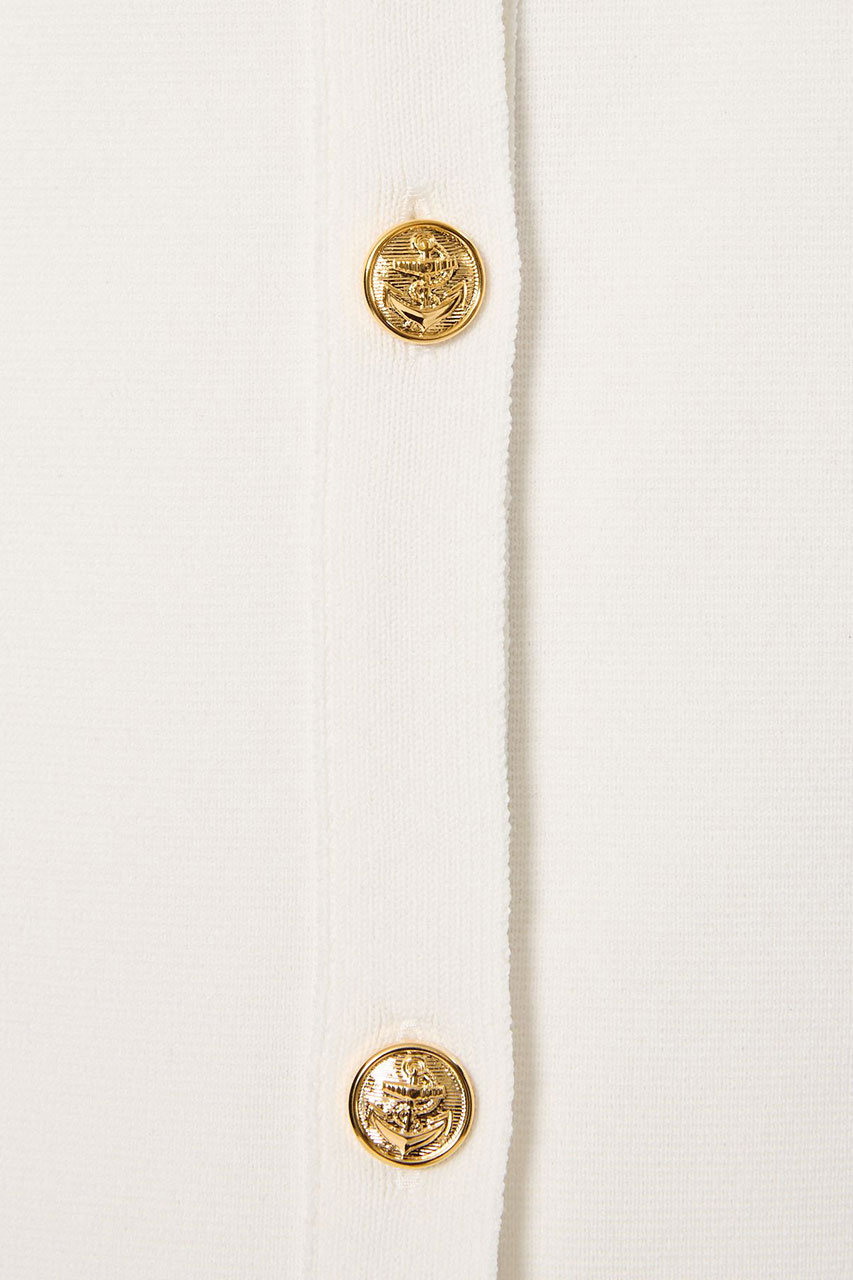 BRILL(ブリル)｜Vネックミラノリブカーディガン/ホワイト の通販