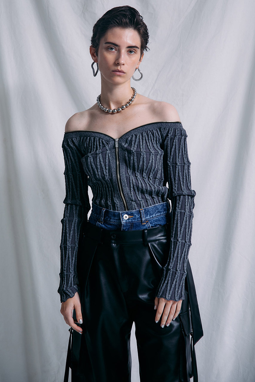 PRANK PROJECT(プランク プロジェクト)｜オフショルジップニット / Off