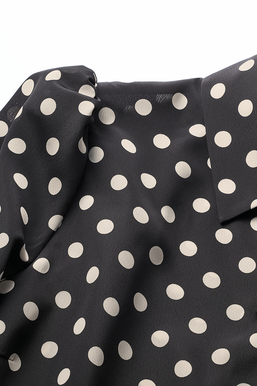DAISY LIN(デイジーリン)｜Blouse “Dots Lady”/ブラック×ベージュ の