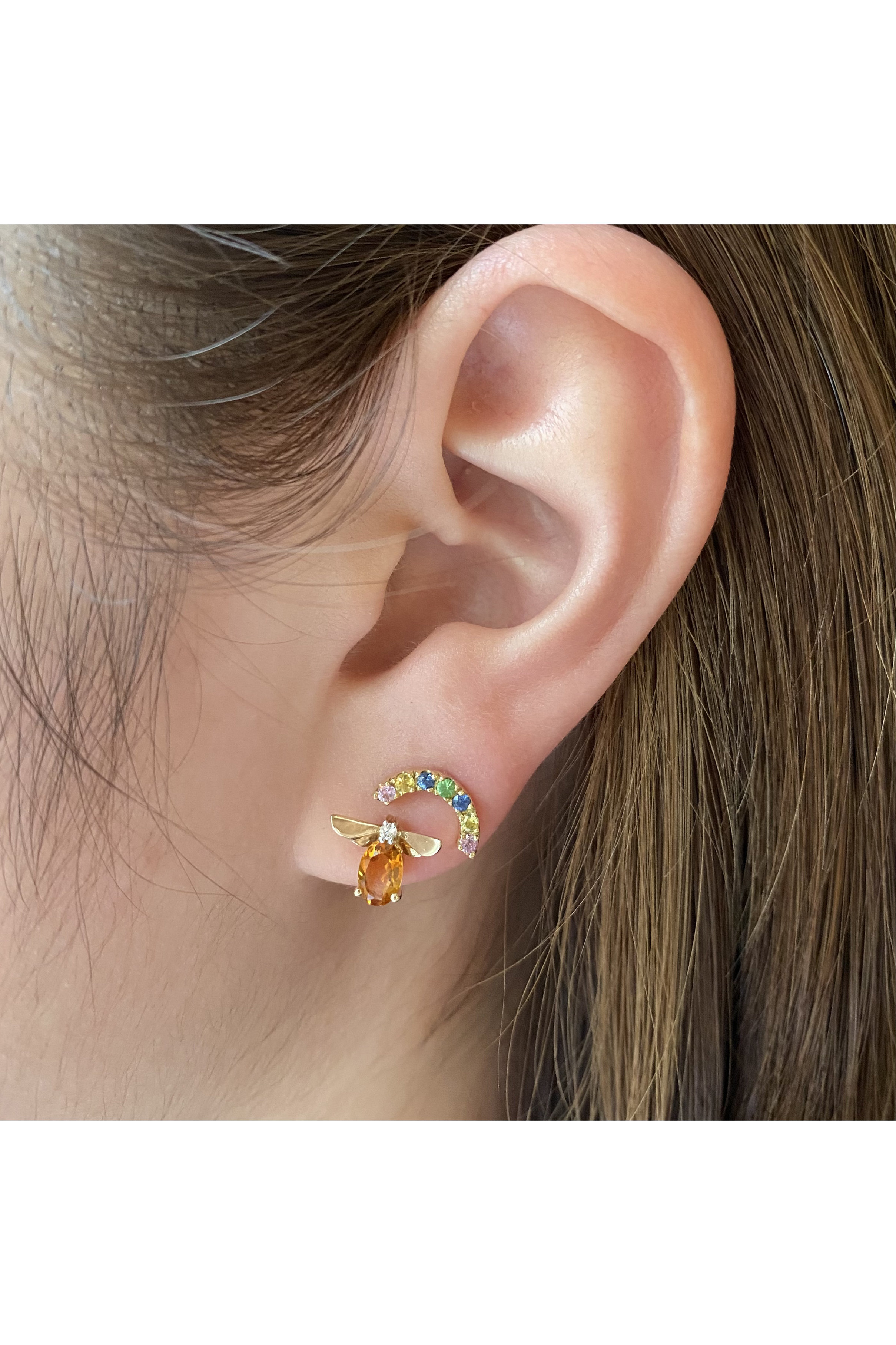 Bijou de M(ビジュードエム)｜レインボーピアス L（片耳用）/イエロー