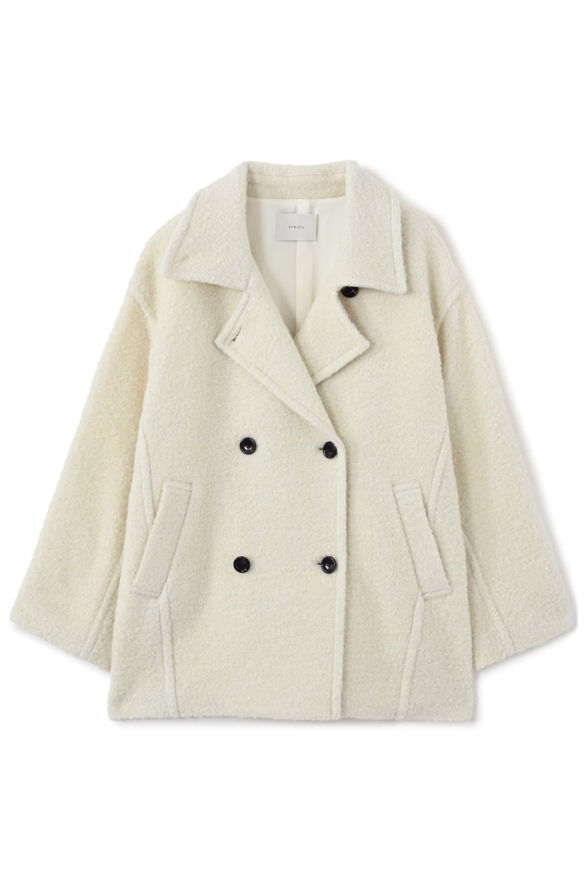STRATA(エストラータ)｜ウールループダブルコート/アイボリー の通販