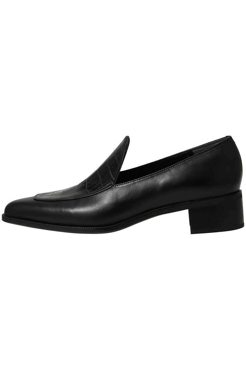 KATIM(カチム)｜THEED クロコ型押しコンビローファー/ブラック の通販