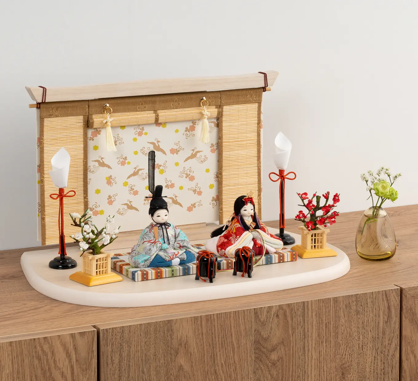 雛人形「ことこと 相鳥花菱文・紅色（WEB限定）」｜雛人形の通販 ふらここ