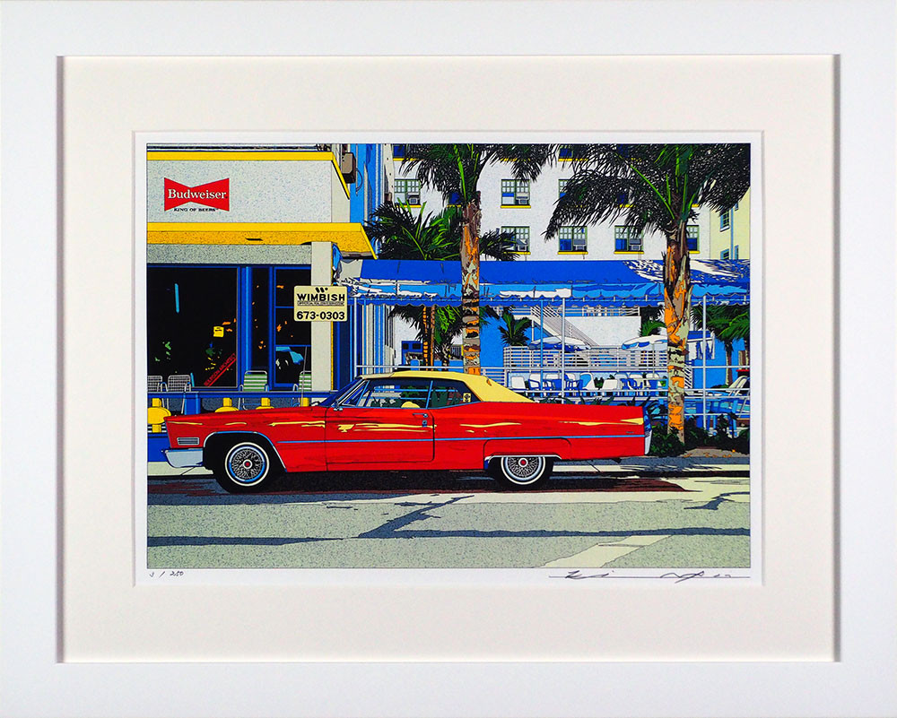 版画 鈴木英人 「オーシャン ドライブ2」 シリアルナンバー入り