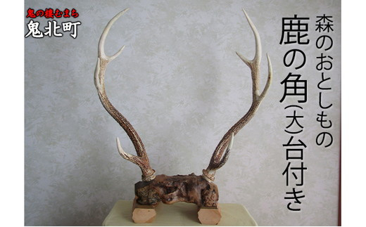 森のおとしもの(5)鹿の角（大）台付き＜インテリア 民芸品 工芸品
