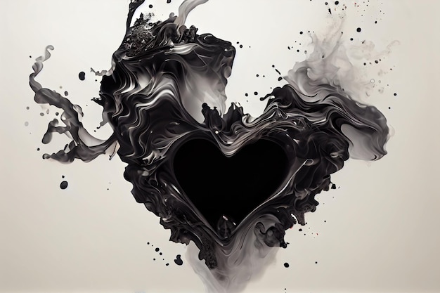 Black heart art generated by artificial intelligence | Premium AI