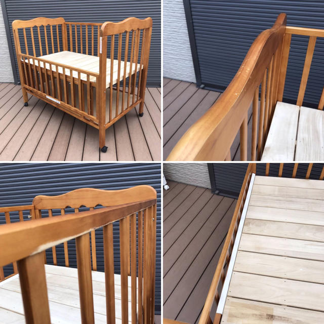 綺麗☆ 大和屋 ベビーベッド ハイタイプ♪ すのこ床板＆棚板♪ 早い者