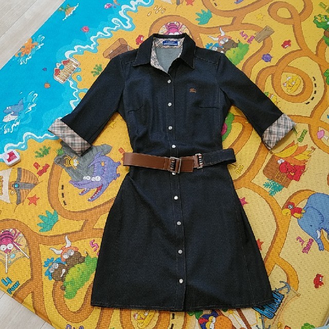 38=M】BURBERRYﾌﾞﾙｰﾚｰﾍﾞﾙ ワンピース