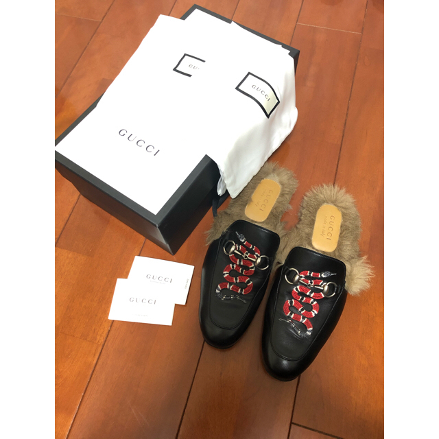 GUCCI - GUCCI プリンスタウン スネークスリッパ 8の通販 by にき