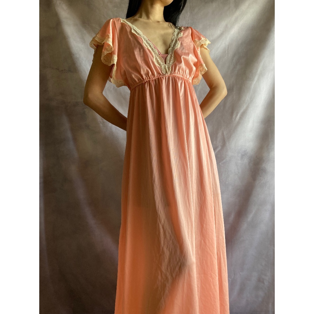 GUNNE SAX - 70年代 エレガントなピーチナイトガウン💐の通販 by