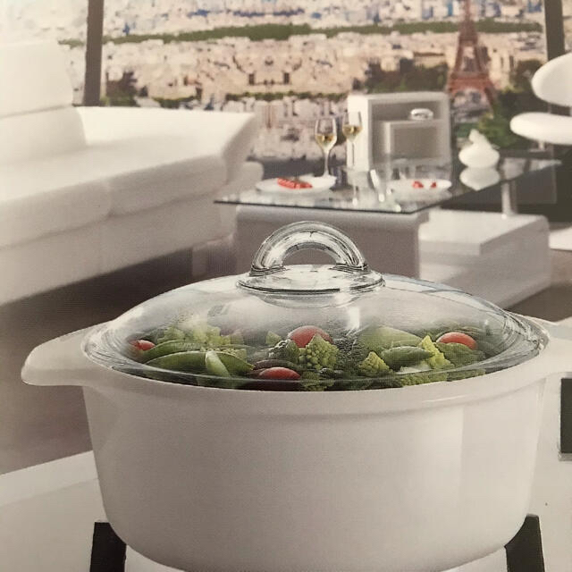 MK.】リュミナルク ヴィトロ 両手鍋 2L IH可 スチーマー付き MK