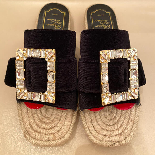 ロジェヴィヴィエ RV エスパドリーユ ビジュー サンダル ストラス