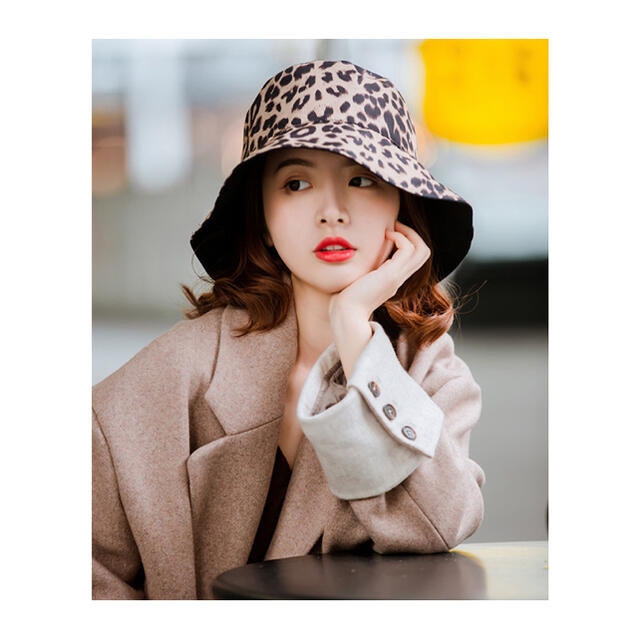 リバーシブル バケットハット バケハ レディース レオパード 豹柄