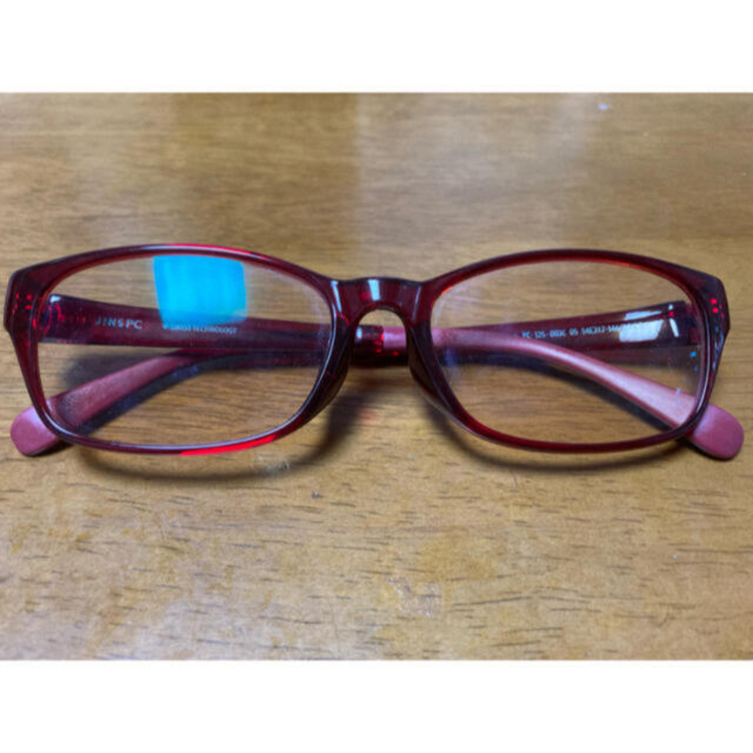 JINS - J!NS ブルーライトカット めがね 眼鏡 赤 PC パソコン スマホの