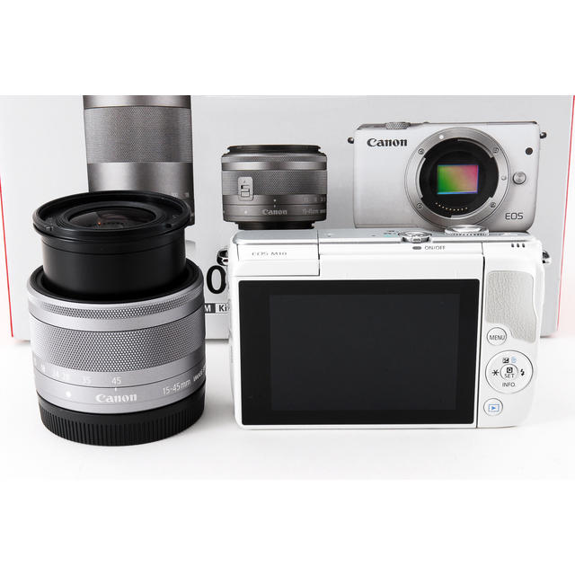 ☆Wi-Fi & 自撮り☆キャノン EOS M10 ホワイト レンズキット