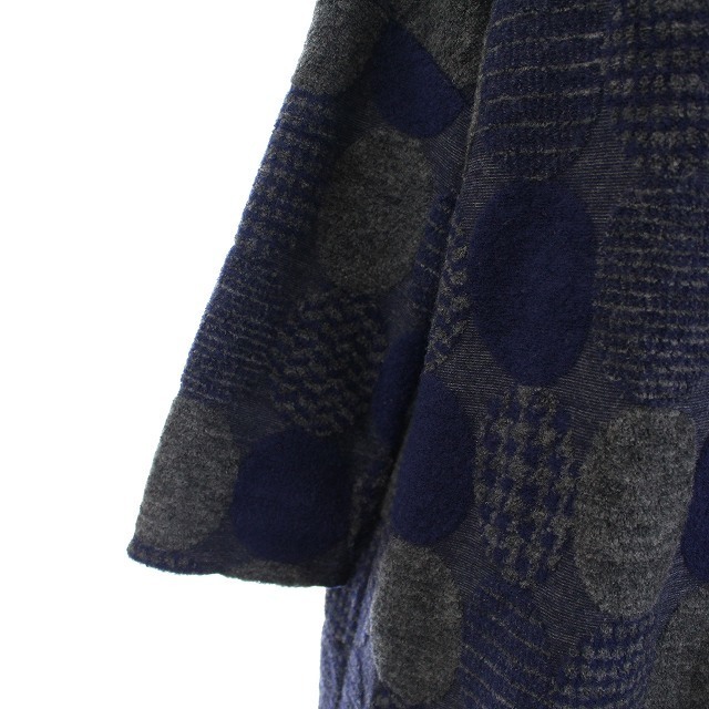 パラスパレス vm ヴーム ワンピース 七分袖 ロング 0 XS 紺 グレーの