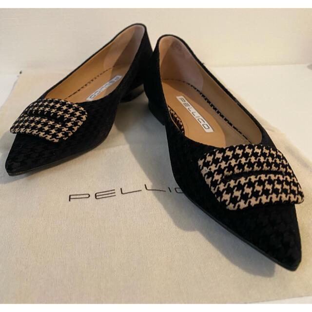 PELLICOペリーコ】フラットパンプス 千鳥格子 バックル 36.5
