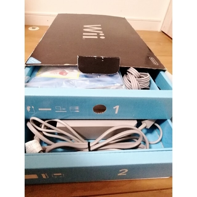 Wii - 箱付き Wii 本体 黒 フルセット 動作確認済みの通販 by katto's