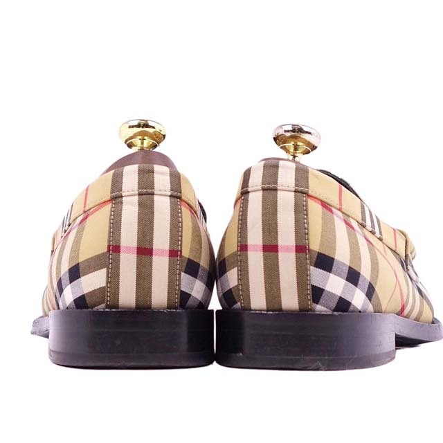BURBERRY - バーバリー ローファー チェック キャンバス モカシン
